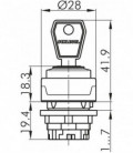 Selector de llave RMCSSA.., formato Saliente, IP65, taladro Ø 22, Serie RONDEX-M