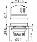 Seta de emergencia QRUVP, formato Saliente, IP69K, taladro Ø 22, Serie E STOP