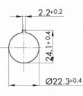 Seta de emergencia QRUVP, formato Saliente, IP69K, taladro Ø 22, Serie E STOP
