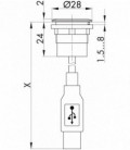 Puerto USB RRJVA_USB para conectores frontales, Serie RONTRON-R-JUWEL