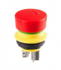 Seta de emergencia YVOO, formato rasante, IP65/IP67, taladro Ø 16, Serie MINYTRON