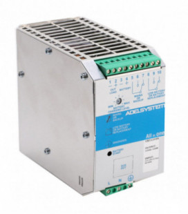 Cargador de baterías carril DIN 120W, Uin Vac monofásica, Uout 12Vdc, 100A, ADEL SYSTEMS