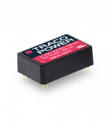 Convertidor DC DC para PCB 3W, Uin 4,5-26,6Vdc, Uout 5,12,15, ±12, ±15Vdc, TRACO POWER