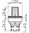 Mando para potenciómetro OKJR, rasante, IP65, taladro 23,1x23,1, Serie OKTRON JUWEL