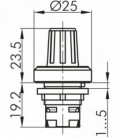 Mando para potenciómetro RKRM, formato Saliente, IP65, taladro Ø 16, Serie OKTRON-R