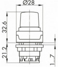 Mando para potenciómetro RMCR, formato Saliente, IP65, taladro Ø 22, Serie RONDEX-M