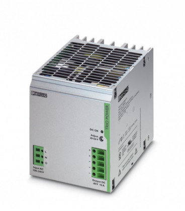Fuente de Alimentación AC DC carril DIN 480W, Uin Vac monofásica, Uout 48Vdc, PHOENIX CONTACT