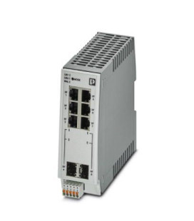 Switch gestionable 6 puertos RJ45, 10/100/1000 Mbit/s, 2 interfaces de F.O. SFP, vel.100/1000 Mbit/s, PHOENIX CONTACT