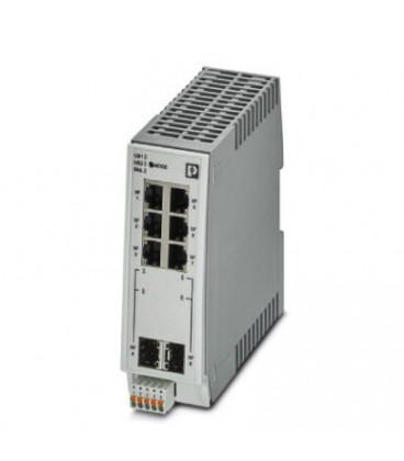 Switch gestionable 6 puertos RJ45, 10/100/1000 Mbit/s, 2 interfaces de F.O. SFP, vel.100/1000 Mbit/s, PHOENIX CONTACT