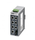 Switch NO gestionable 7 puertos RJ45, 10/100 Mbit/s - 1 interface F.O. tipo SC, serie SFNT, PHOENIX CONTACT