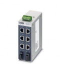 Switch NO gestionable 6 puertos RJ45, 10/100 Mbit/s - 2 interface F.O. tipo SC, serie SFNT, PHOENIX CONTACT
