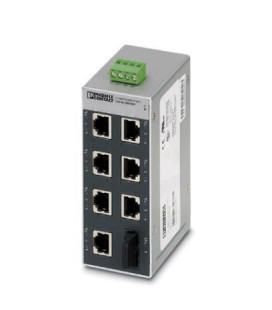 Switch NO gestionable 7 puertos RJ45, 10/100 Mbit/s - 1 interface F.O. tipo SC, serie SFN, PHOENIX CONTACT