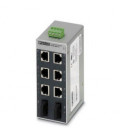 Switch NO gestionable 6 puertos RJ45, 10/100 Mbit/s - 2 interface F.O. tipo SC, serie SFN, PHOENIX CONTACT