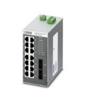 Switch NO gestionable 14 puertos RJ45, 10/100 Mbit/s - 2 interface F.O. tipo SC, serie SFN, PHOENIX CONTACT