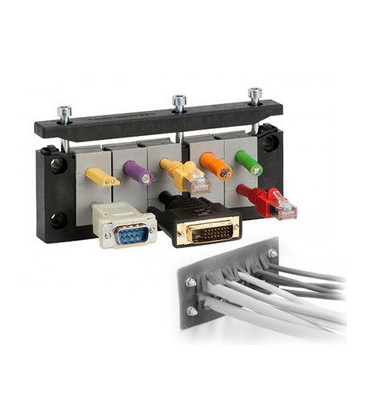 Barreras de fuego para paso de cables conectorizados de la serie KEL-ER-BS, IP54, para 4 insertos, ICOTEK