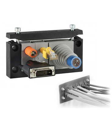 Barreras de fuego para paso de cables conectorizados de la serie KEL-U-BS, IP54, para 5 insertos, ICOTEK