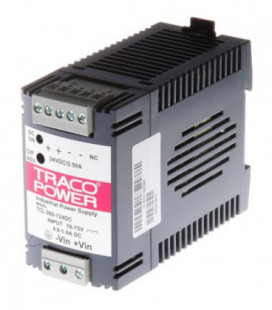 Convertidor DC DC carril DIN 60W, Uin 18-75Vdc, Uout 24Vdc, TRACO POWER