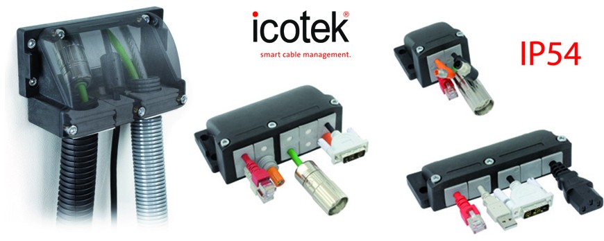 Pasamuros para cables acodados con un ángulo de 90º, IP54, alta estanqueidad y resistencia anti-tracción